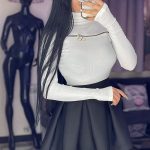 بادی زنانه و دخترانه زیپ کج رنگ سفید
