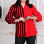 شومیز زنانه و دخترانه هشت دکمه راه راه